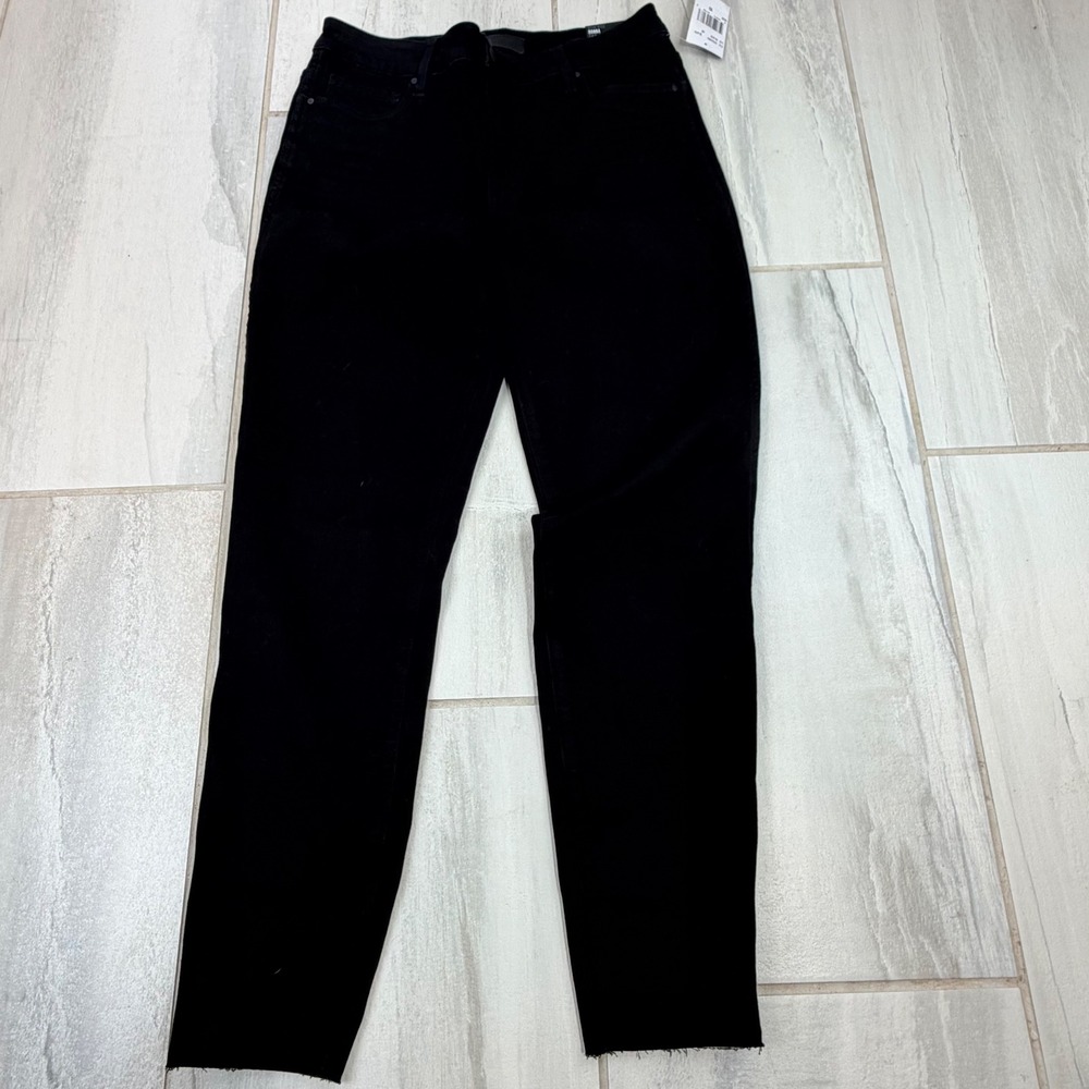 Kut from the Kloth Donna High Rise Fab Ab Ankle Skinny Jeans Black Size 10 NEW
